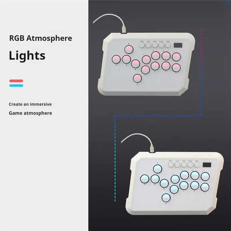 GO-A50 Hitbox Controller Tastiera da gioco RGB Light Arcade Joystick Controller per PS4/PS5/PC/Steam Fightstick Tastiera
