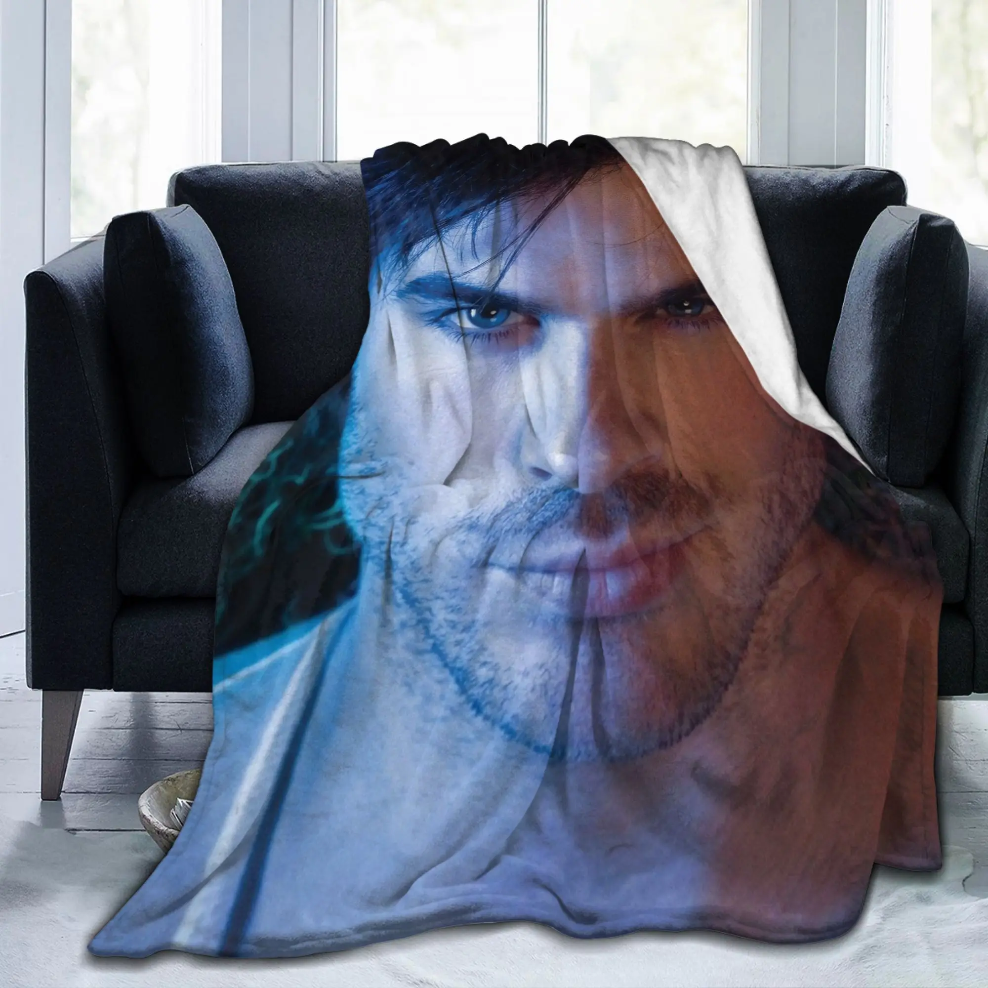 Ian Somerhalder Blankets Fleece Autumn/Winter Damon Salvatore Cat Multi-function Warm Throw Blanket for Bed Car Bedspreads