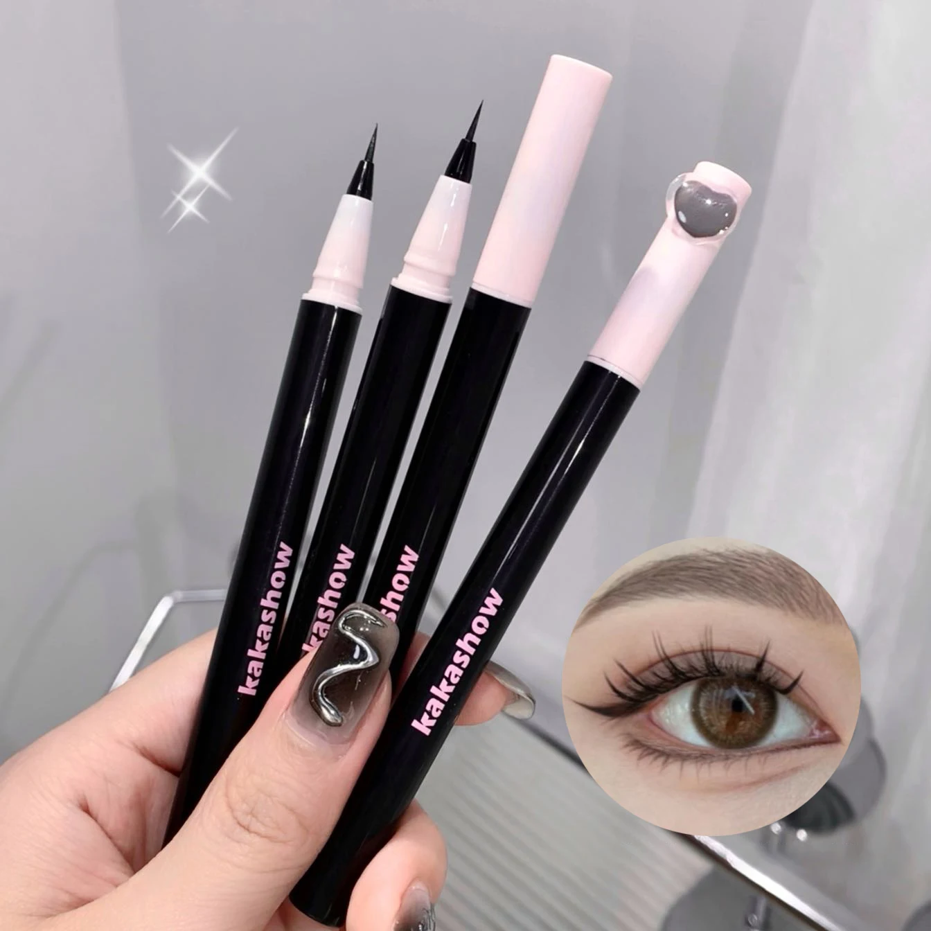 Waterproof Quick Dry Liquid Eyeliner Matte Black Brown Ultra-thin Eyeliner Lower Eyelash Pen Lying Silkworm Long-lasting Makeup