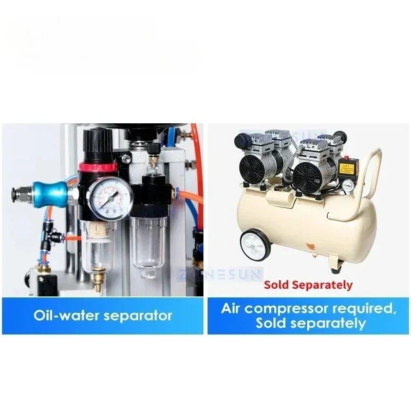 ZONESUN ZS-YG08 Semi automatic Pneumatic Perfume Bottle Crimping Capping Machine