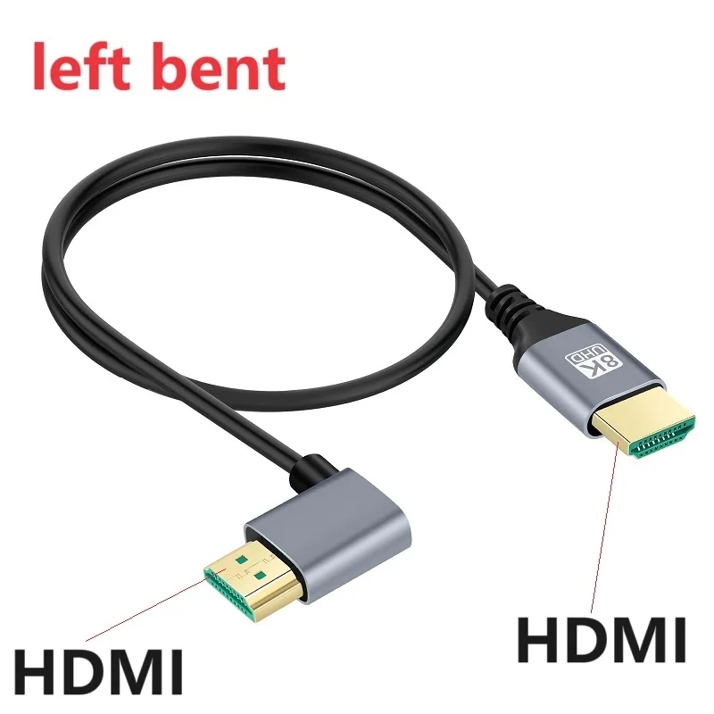 1m Left Right UP Down 8K HDMI-Compatible 2.1 Cable Cord Ultra High Speed HDR for HD TV Laptop Projector PS4 PS5  Extension Cable