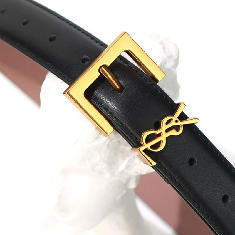 Genuine Leather Belt for Women Cowhide Suede Belts with Top-grain Leather Luxury Buckle Ideal for Dresses and Jeans