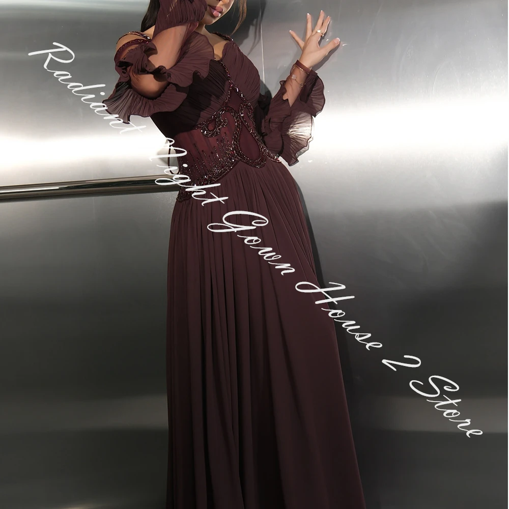 Customized Jersey A-Line Crystal Evening Dress Strapless Floor Length Long Sleeves Lace Up Back Panel Train Photo Color Modern