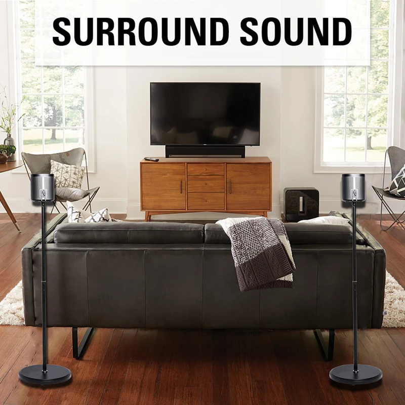 (1 pair=2pcs) SO-F3 60cm-120cm round columu base adjustable surround sound speaker floor stand MOUNT holder sonos play 1 ONE SL