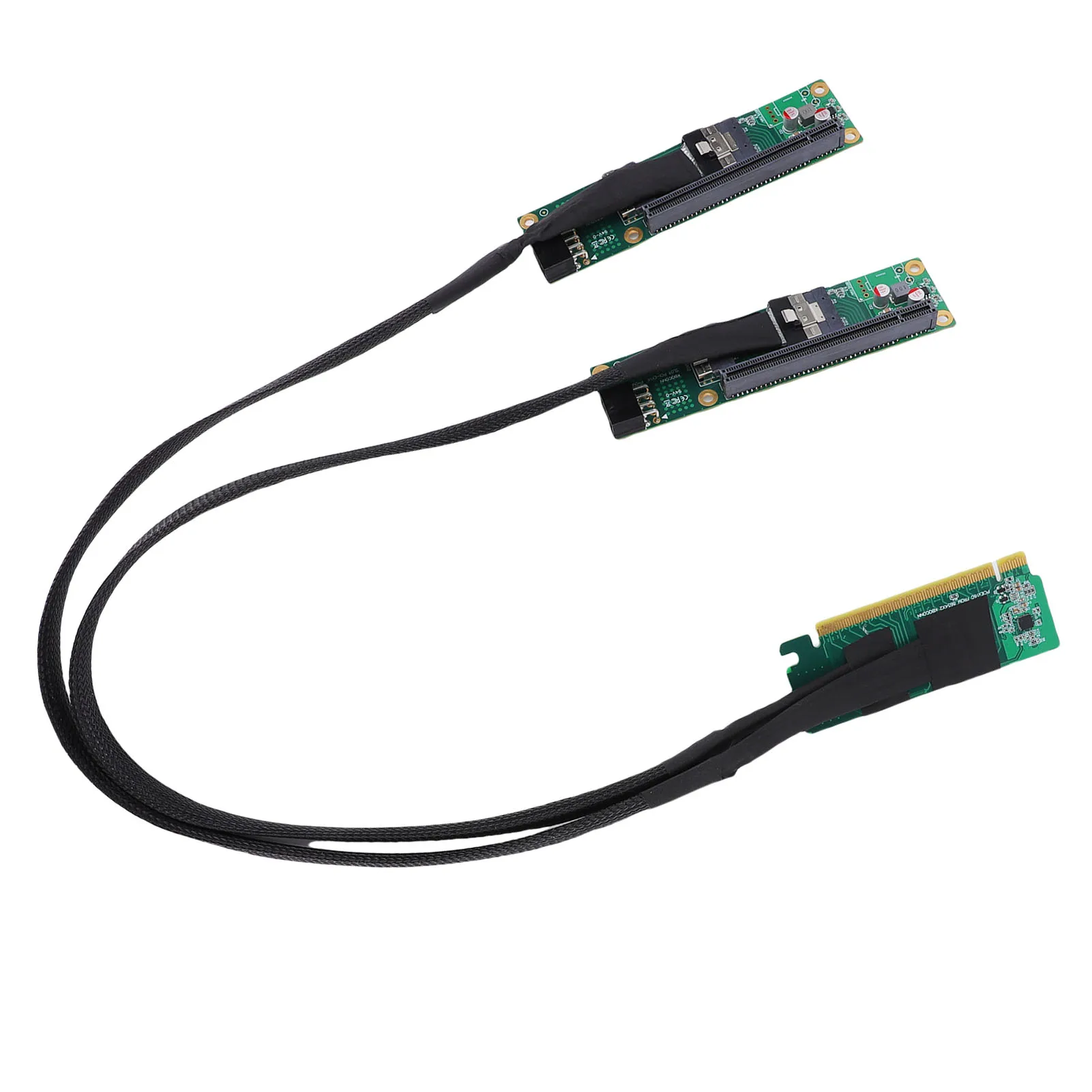 PCIe 4.0 X16 to SFF-8654 X2 Adapter Cable High Performance PCIe 4.0 to SFF-8654 Split Extender for Computer Motherboards