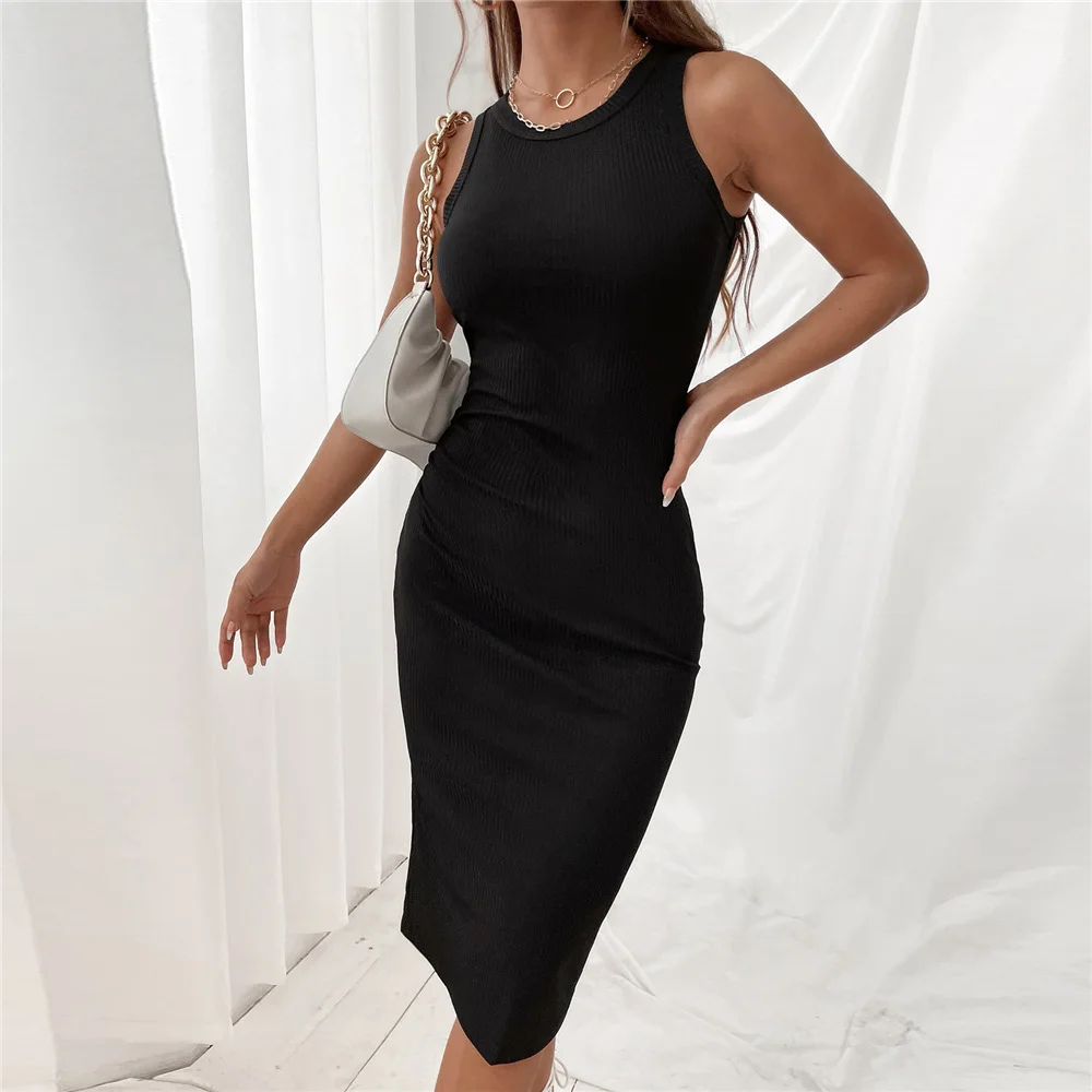 

2025 new vest dress slim fit and slimming, hip hugging skirt sexy temperament, mid length skirt