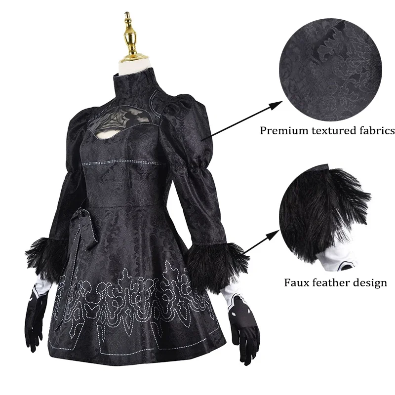 Nier 2b Cosplay Nier Automata Yorha Cosplay YoRHa No. 2 Type B Costume Anime Women Dress Fancy Halloween Girls Party Clothes