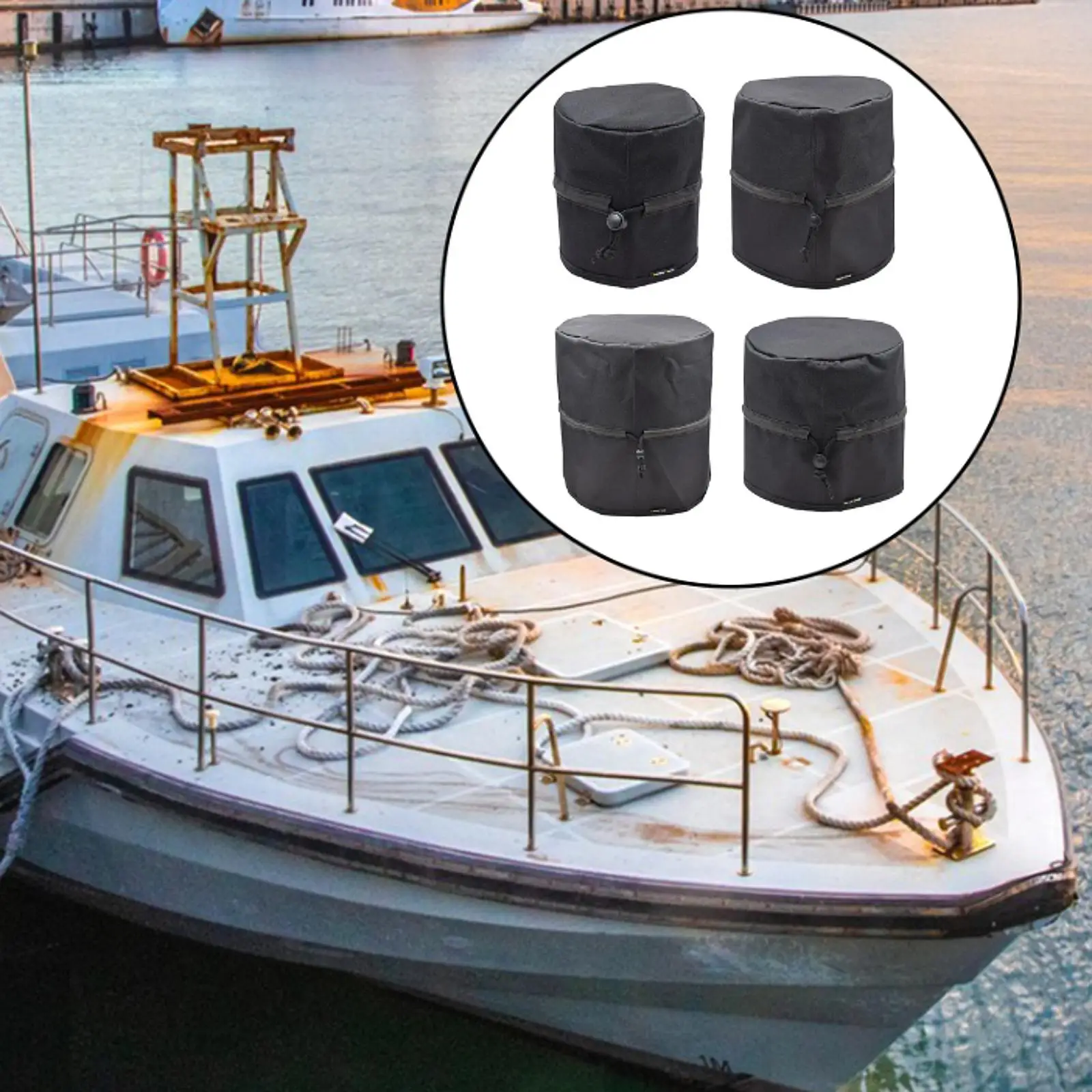 Marine Winch Cover Black Oxford Cloth Anti Dust Waterproof Protector for Boat Trailer Winch Handle
