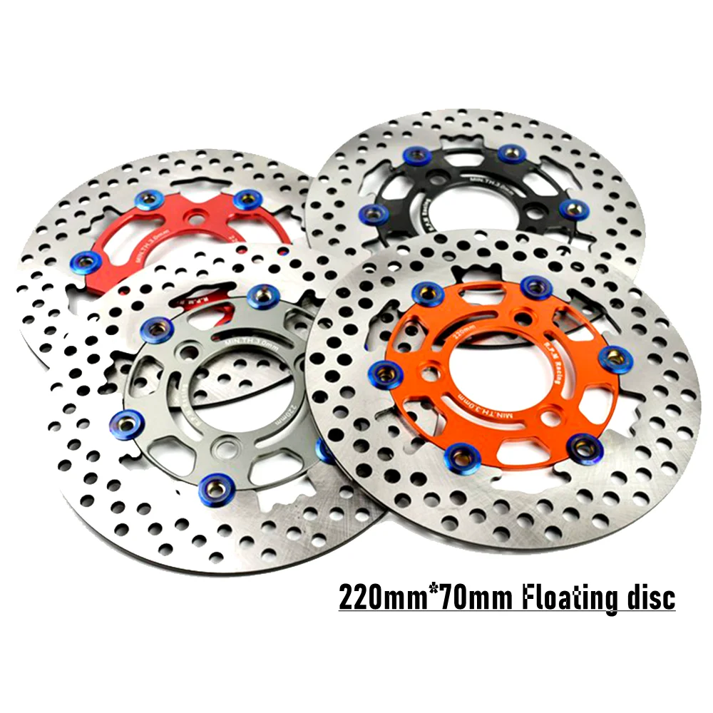 Universal 3Hole 220mmFloating Disc Rapid Cooling Brake Pad Motorcycle Front Rear Wheel Brake Disc For Yamaha Scooter Niu Ninebot