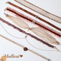 Pave CZ Cicular Lace Pearls Flowers Daisies Necklace Sexy Women Chokers Fashion Clavicle Lady Jewelry Accessories Girl Gift