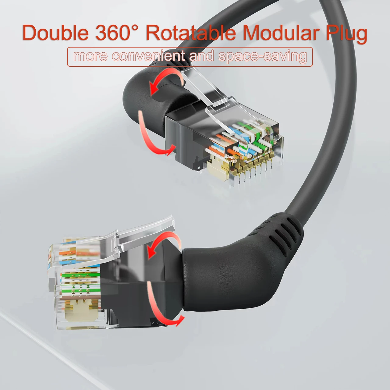 COMNEN CAT6A Ethernet-кабель 10 Гбит/с с вращением на 90/360 градусов Патч-корд Rj45 Разъем 10G для ноутбука Маршрутизатор ПК Сетевой сетевой кабель