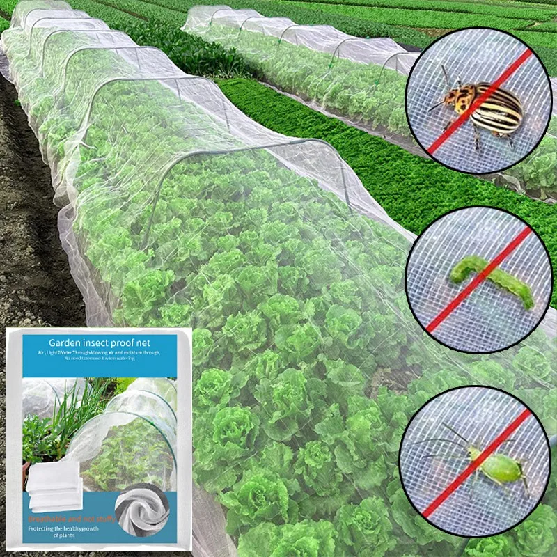 

Длина 10 м/пакет, 100 меш, садовая сетка для защиты от насекомых, сетка для теплицы, овощей, сетка для борьбы с вредителями, сельскохозяйственная защитная сетка от птиц