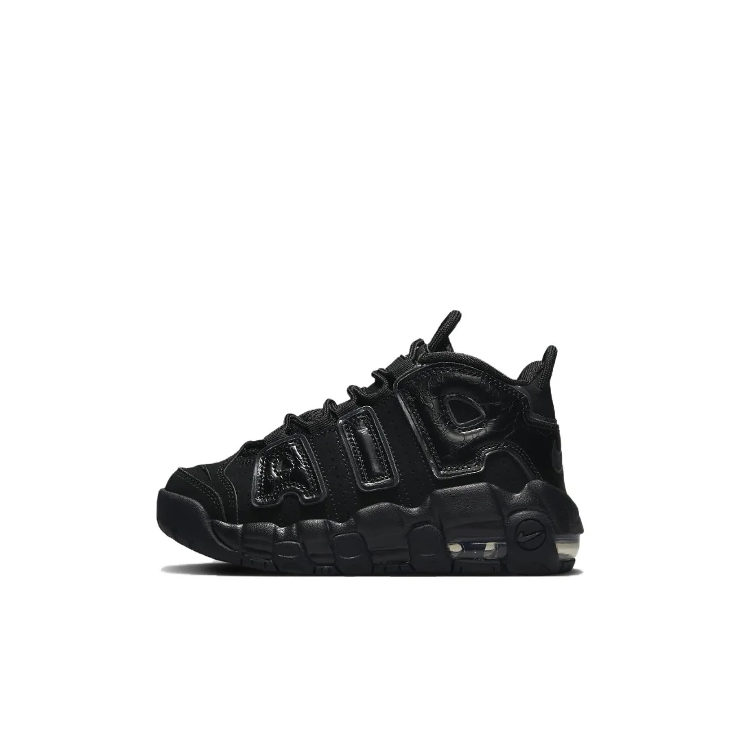 Nike Air More Uptempo Boys/Girls Sneakers Black Durable Sports Running Shoes Increase Height Anti-slip Shock Absorption Children