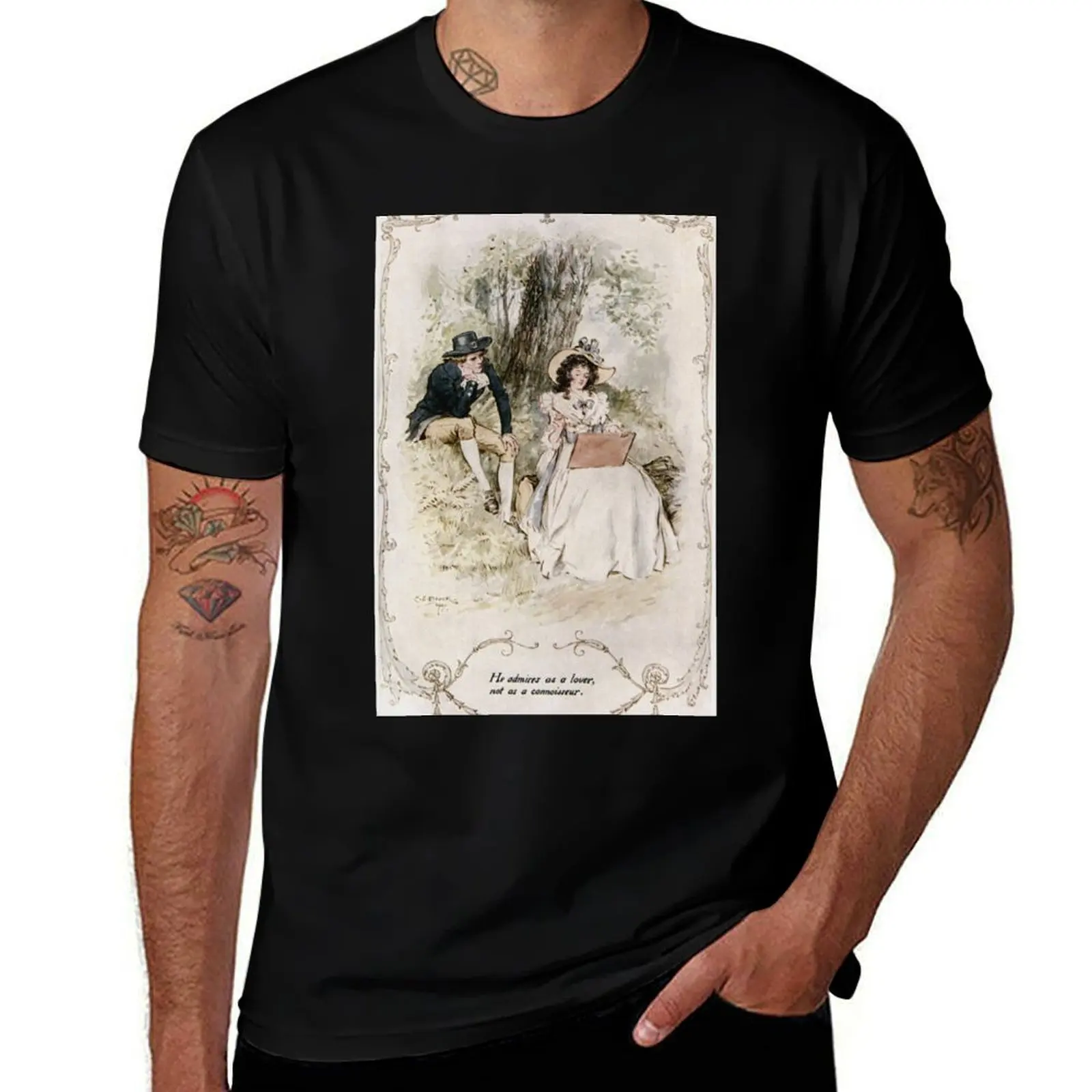 Charles Edmund Brock - Jane Austen Admiring Her Art T-Shirt Lightweight Running T-Shirt