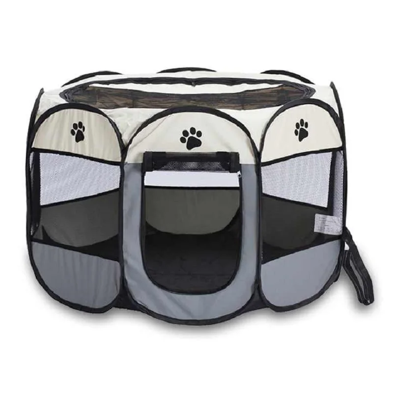 Portable Foldable Octagonal Pet Tent Indoor & Outdoor Pet Playpen Fence Kennel for Dogs and Cats, Easy Setup Large Pet Enclosure