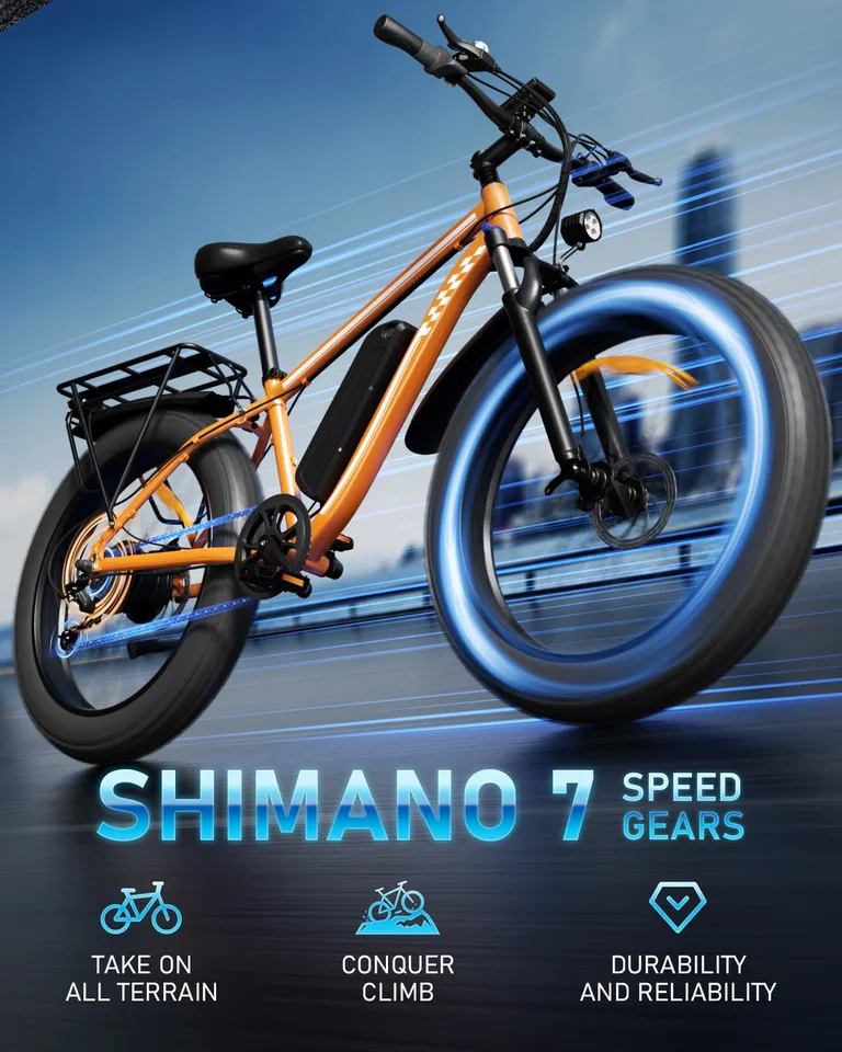 Electric Bike 1500W 48V 15AH 26" Fat Tire Mountain Ebike Free Shipping New image 4
