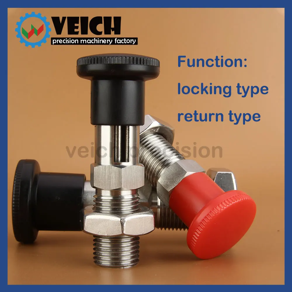 VCN221 Factory In Stock Plastic Knob Stainless Steel Index Plunger Hand Retractable Self Locking Indexing Pin