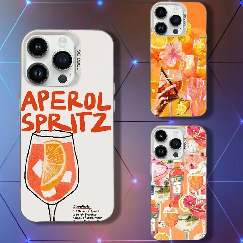 

Art Aperol Spritz Phone Case For iPhone 16,15,14,13,12,11,Pro,XS,Max,Plus,Mini,SE White Candy Matte Shockproof Cover
