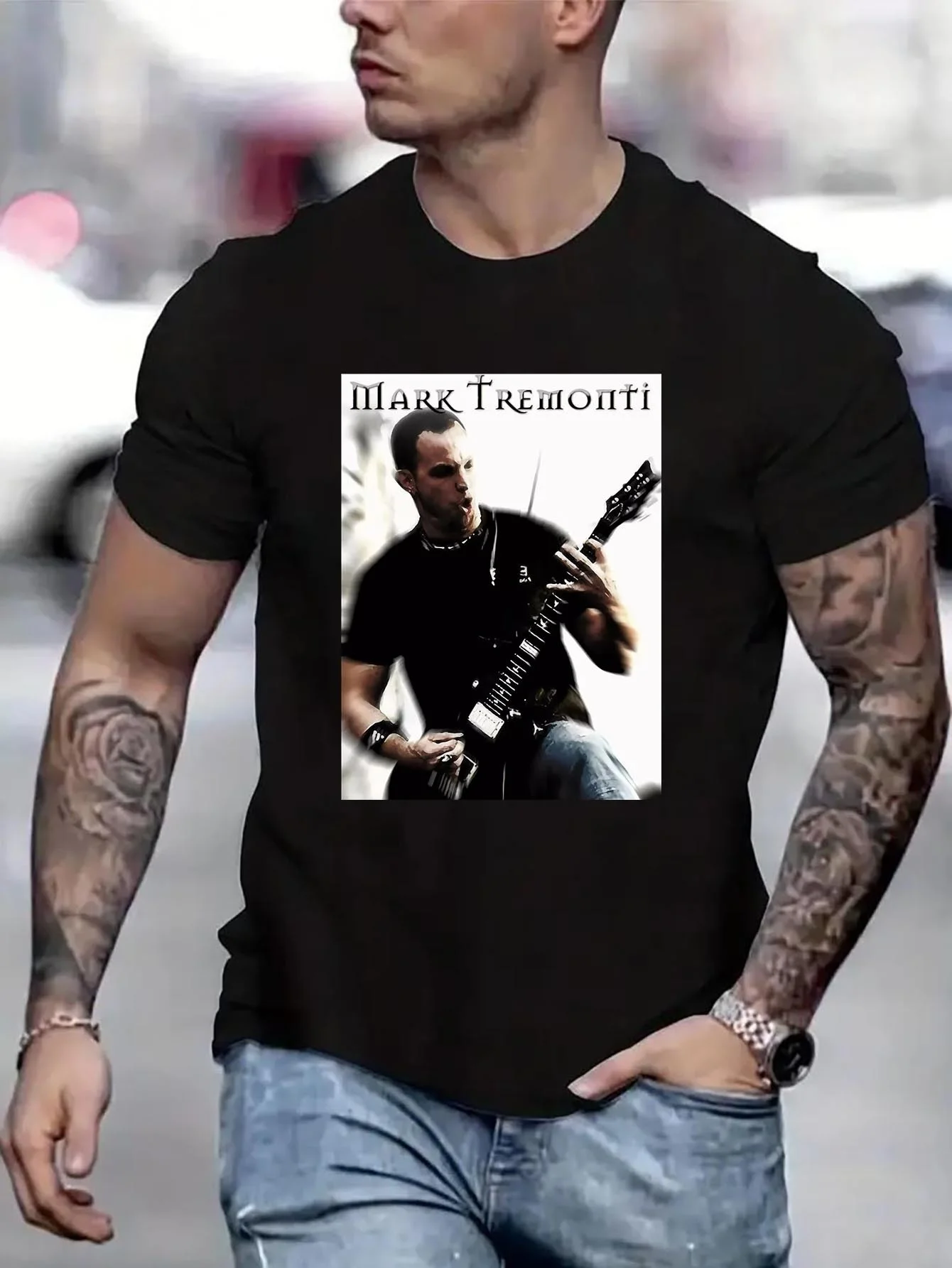 

Mark Tremonti in Concert Gifts For Boyfriend Anime Clothes T Shirt Funny Men's T-Shirts Men's T-Shirts B5023379