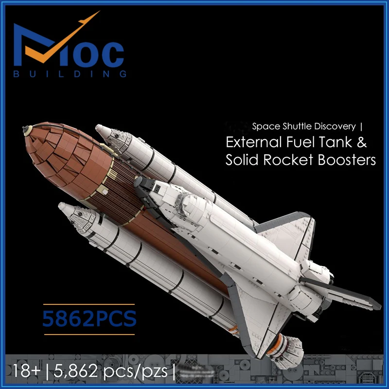 

Moc Space Shuttle Discovery Space Rocket DIY Model Building Blocks Sets External Fuel Tank & SRB Addons Educational Toys Model