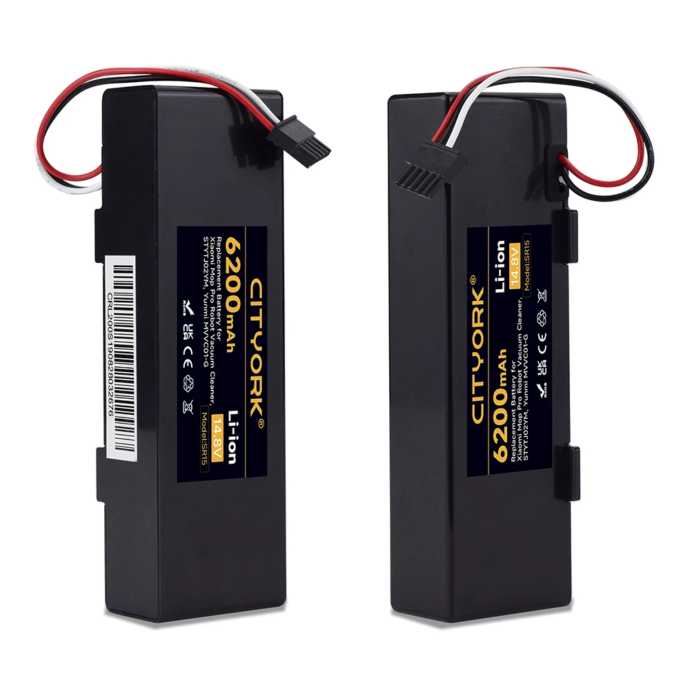 NEW 14.8V 6200mAh Replacement  Battery for Xiaomi mop Pro Robot Cacuum Cleaner STYTJ02YM suitable for Yunmi MVVO1-JG Haier JX37