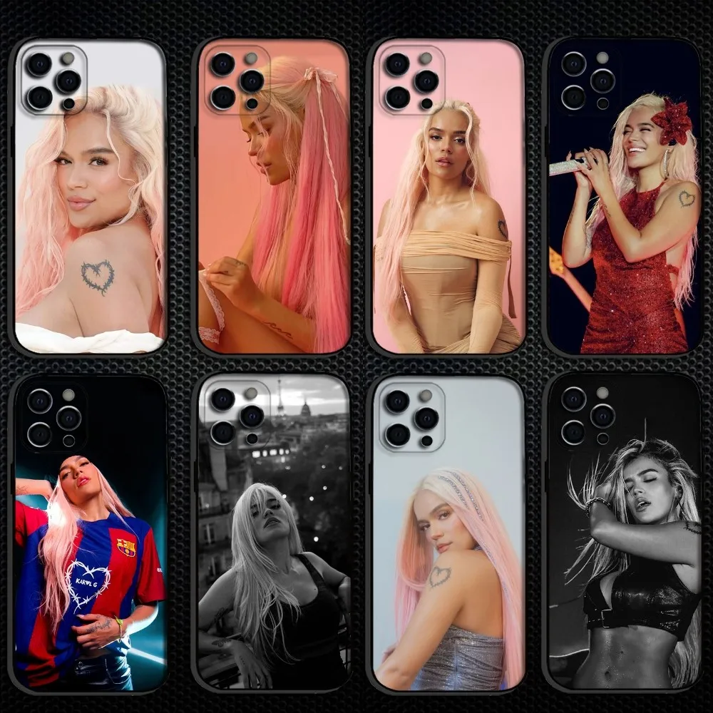 

K-Karol G Amargura Phone Case For iPhone 16,15,14,13,12,11 Plus,Pro Max, Soft Silicone Black Cover