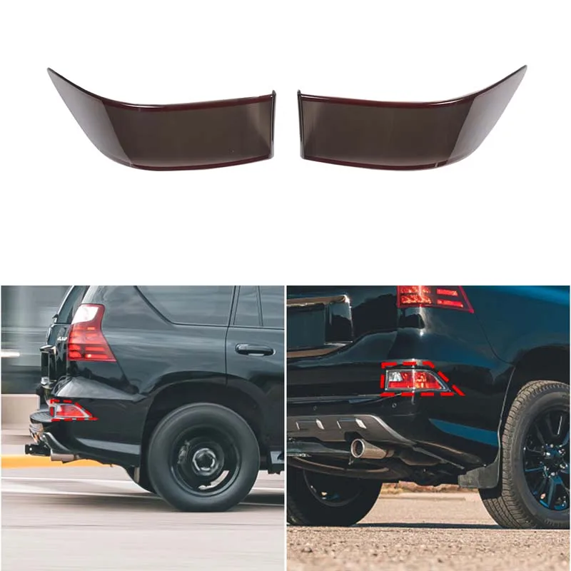 

For Lexus GX 2014-2023 Car styling car rear fog light decorative cover sticker car exterior accessories ABS Black 2Pcs