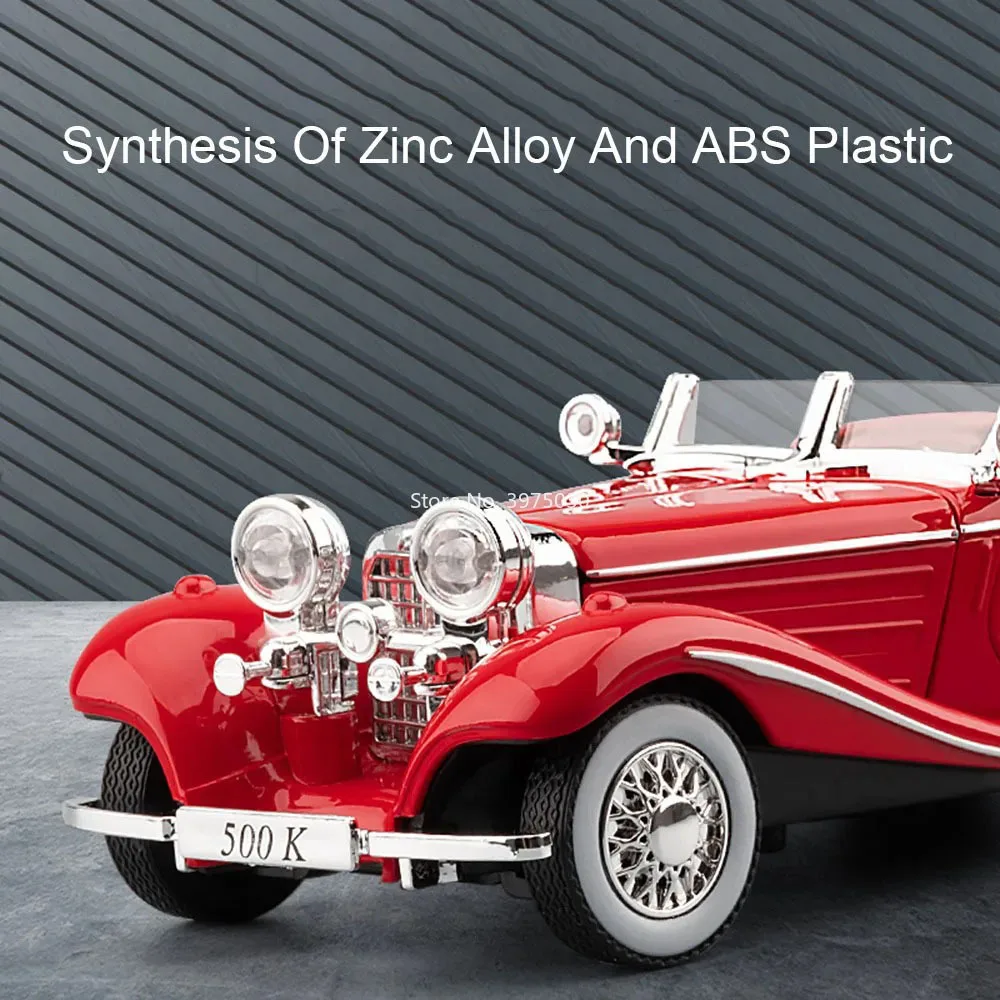 1:32 Schaal 500K C2 Legering Modellen Speelgoedauto's Wiel Trek Miniatuur Vintage Auto Model met Geluid Licht Voertuig voor Kinderen Geschenken