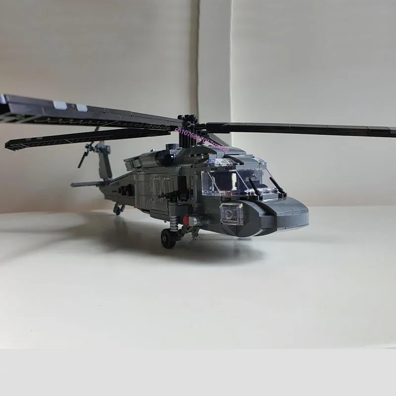 NEW 810PCS WW2 Military MOC 1:33 Scale UH-60 Black Hawk helicopter model creative ideas high-tech Toy Gift Fighter Plane Blocks