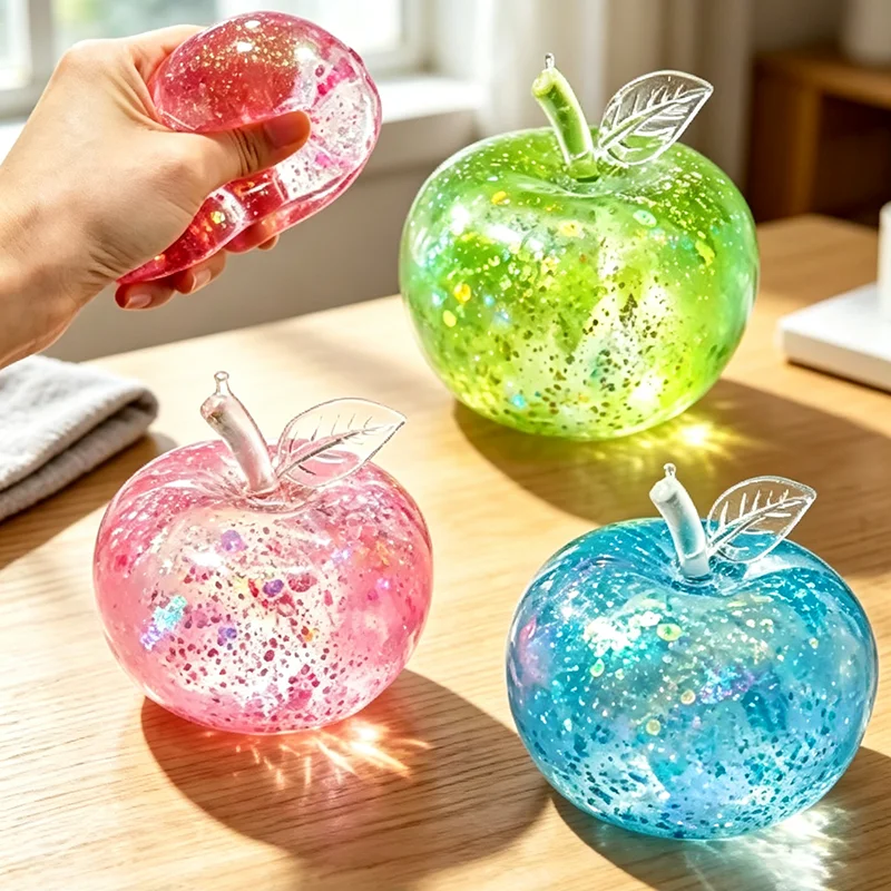 1-3pcs Squishy Apple Stress Ball Soft Fidget Sensory Toy For ADHD Autism Slow Rebound Squeeze Toy For Adults Christmas Gift