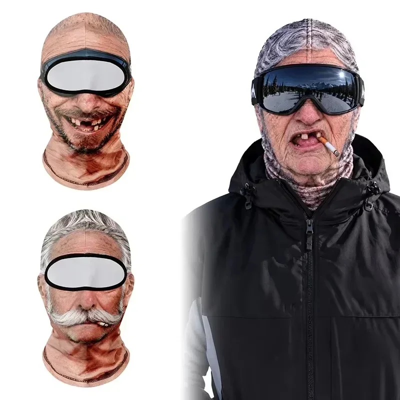Funny 3D Face Balaclava// Hat Full Face Covering Hood Balaclava Motorcycle Riding Skiing Face Mask Outdoor Warm Balaclava Hat
