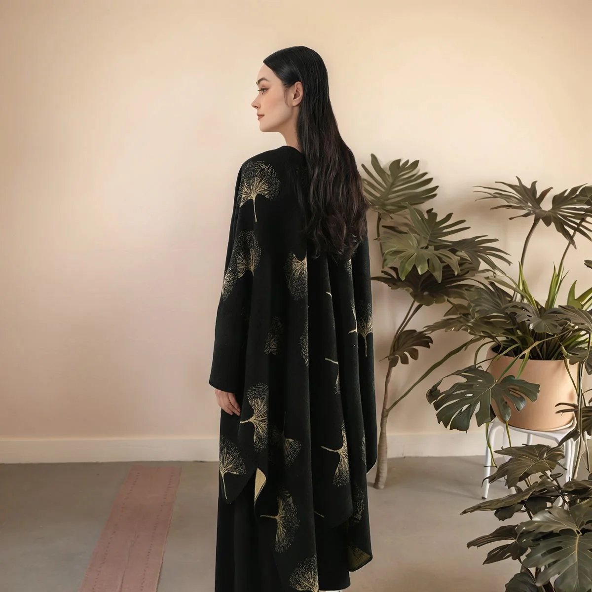 Herfst Nieuwe China-Chique Vintage Sjaal En Wraps Trui Vrouwen Elegante Bladprint Vest Kleur Casual Gebreide Jas Top