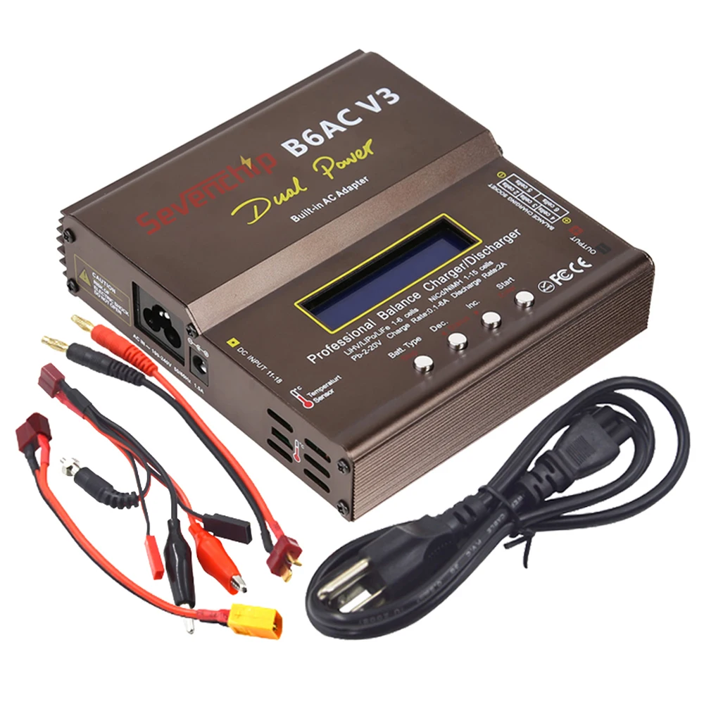 Imax B6AC V3 AC 100-240V 6A 80W Dual Power Smart Digital Balance Charger For LiPo, LiHv, Lilon, LiFe, NiCd, NiMH RC Car Toy