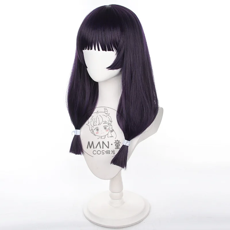 Jujutsu Kaisen Iori Utahime cosplay wig medium long hair dark purple twin tails simulation scalp Halloween gift