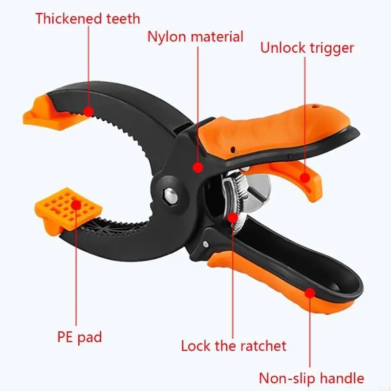 Professional Plastic Spring Clamps 42mm Durable Fast Ratchet F Clamps for Home Improvement Crafts N2UD