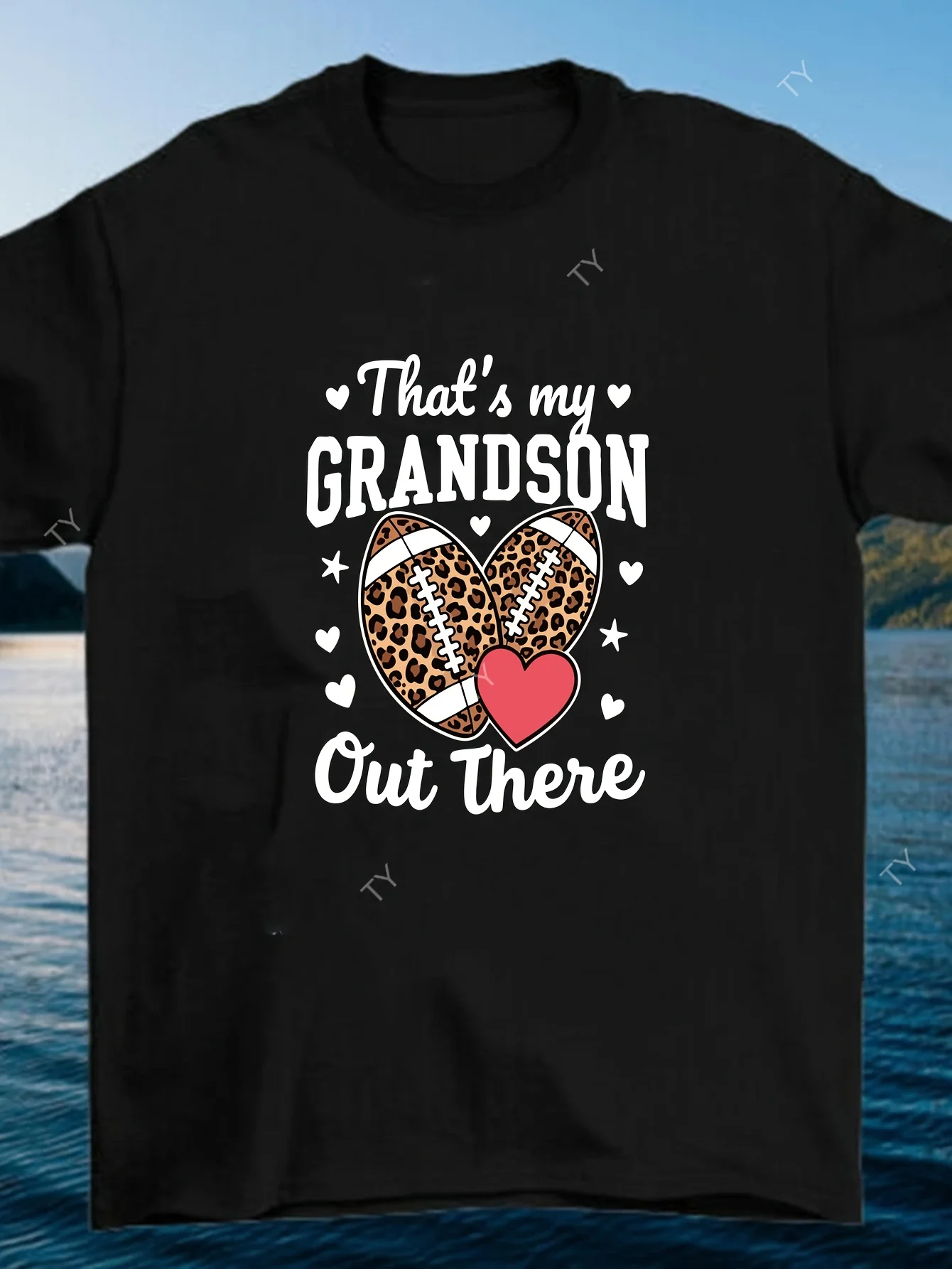 That's My Grandson Out There Funny Football Grandma T-Shirt