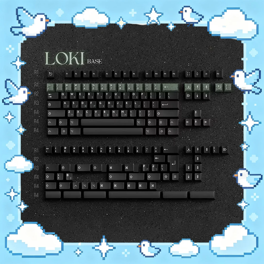 PBTfans Loki PC Keycaps Customization Of Two Colors And Three Colors Keyboard Keycaps Abs semi Permeable PBT PC Accessories Gift