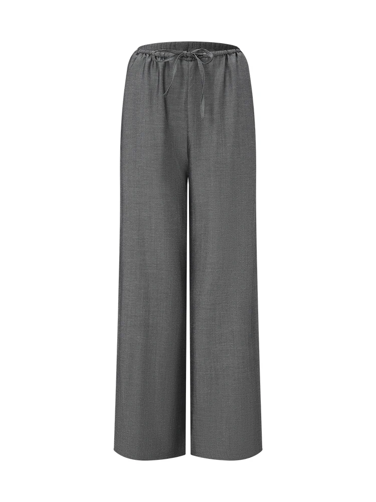 

EAI Zero Sensation Series Linen Lyocell Summer Thin Breathable Drape Wide Leg Suit Pants Casual Straight Leg Ladies Trousers