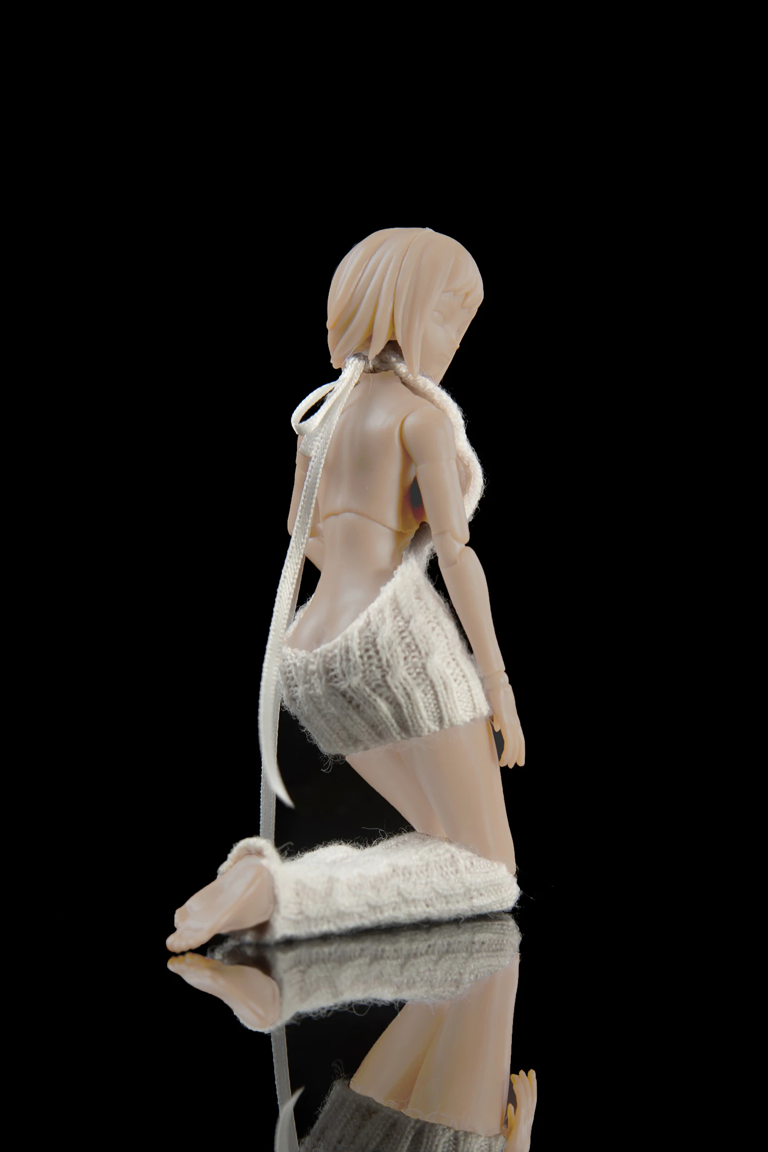 Machine Girl 1/12 Outfit  Backless Bodycon Sweater Hand Knitting Pure Desire Sweater 1/12 Figurine Clothes