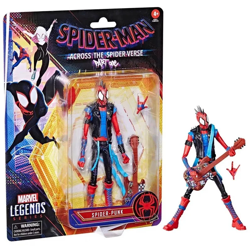 

Legends Spider Punk Action Figure Spider Man Joint Movable with Guitar Collectible Model Across The Spider Verse Toy Gift