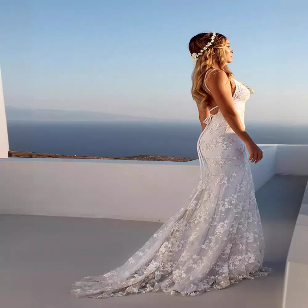 مثير الخامسne الدانتيل الدكتور ثوب مسائي طويل 2025 جديد Sle Ele عالية الخصر تصميم Svel المرأة Faion القطن الدانتيل Dr #4