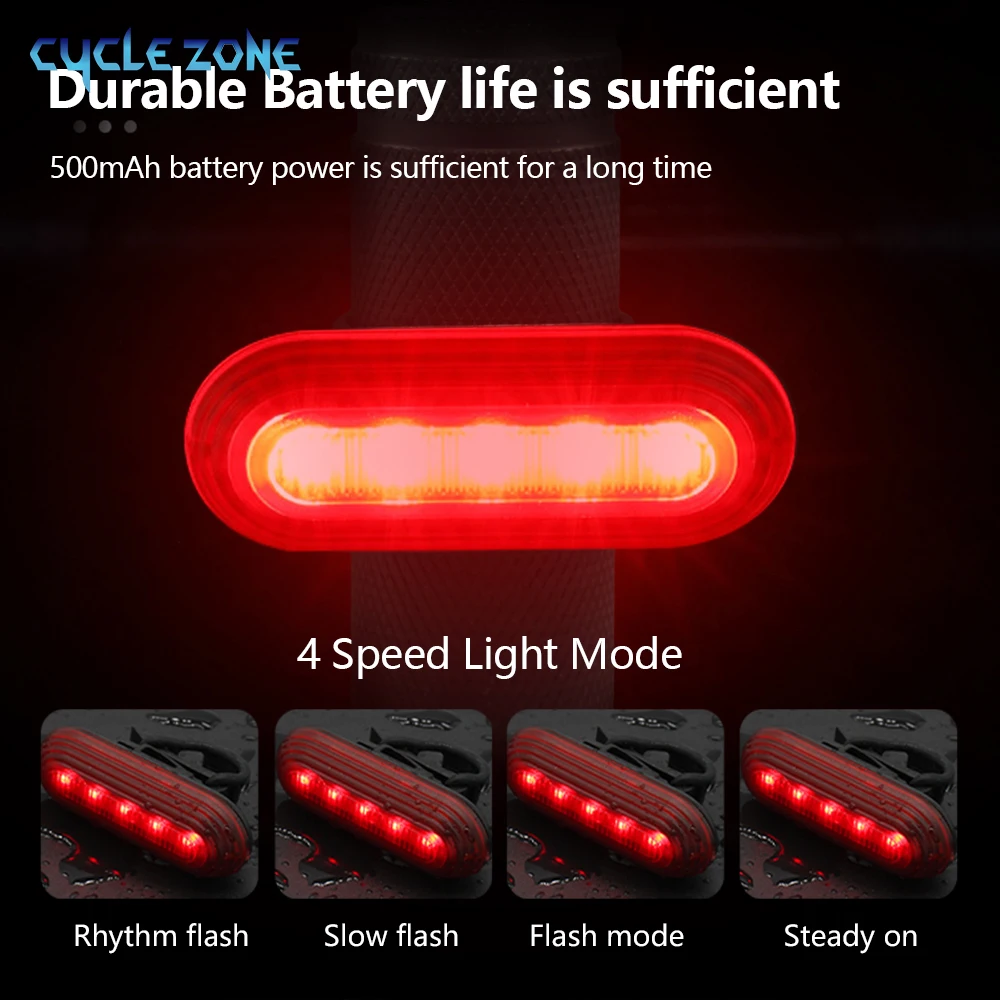 Mini Rechargeable Bike Tail Light Rotatable LED Cycling Rear Warning Light MTB Front Light with Horn for Night Riding Safety