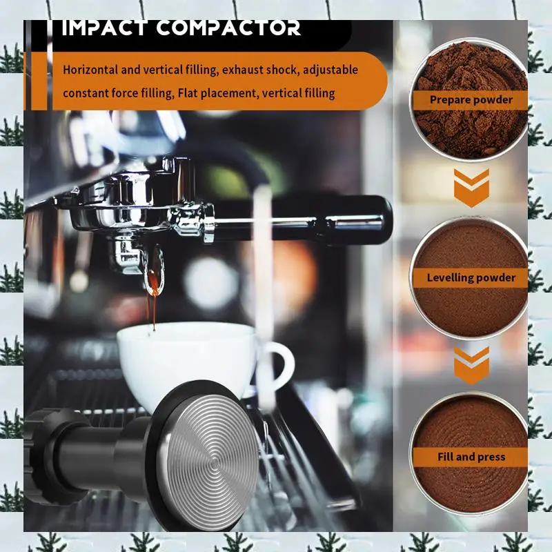 ABLG Elastic Coffee Tamper Espresso Machine Balanced Spring Filling Powder Hammer Press Rebound Coffee Impact Powder Hammer