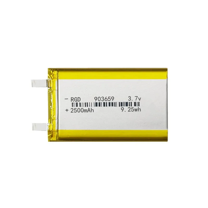 Factory direct sales 903659 polymer lithium battery 2500mAh 3.7V heating insole walkie-talkie rechargeable battery