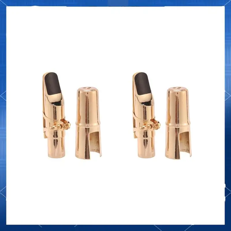 

ABJV 2X Golden Alto Sax Saxophone Mouthpiece With Cap And Ligature Musical Instruments Parts