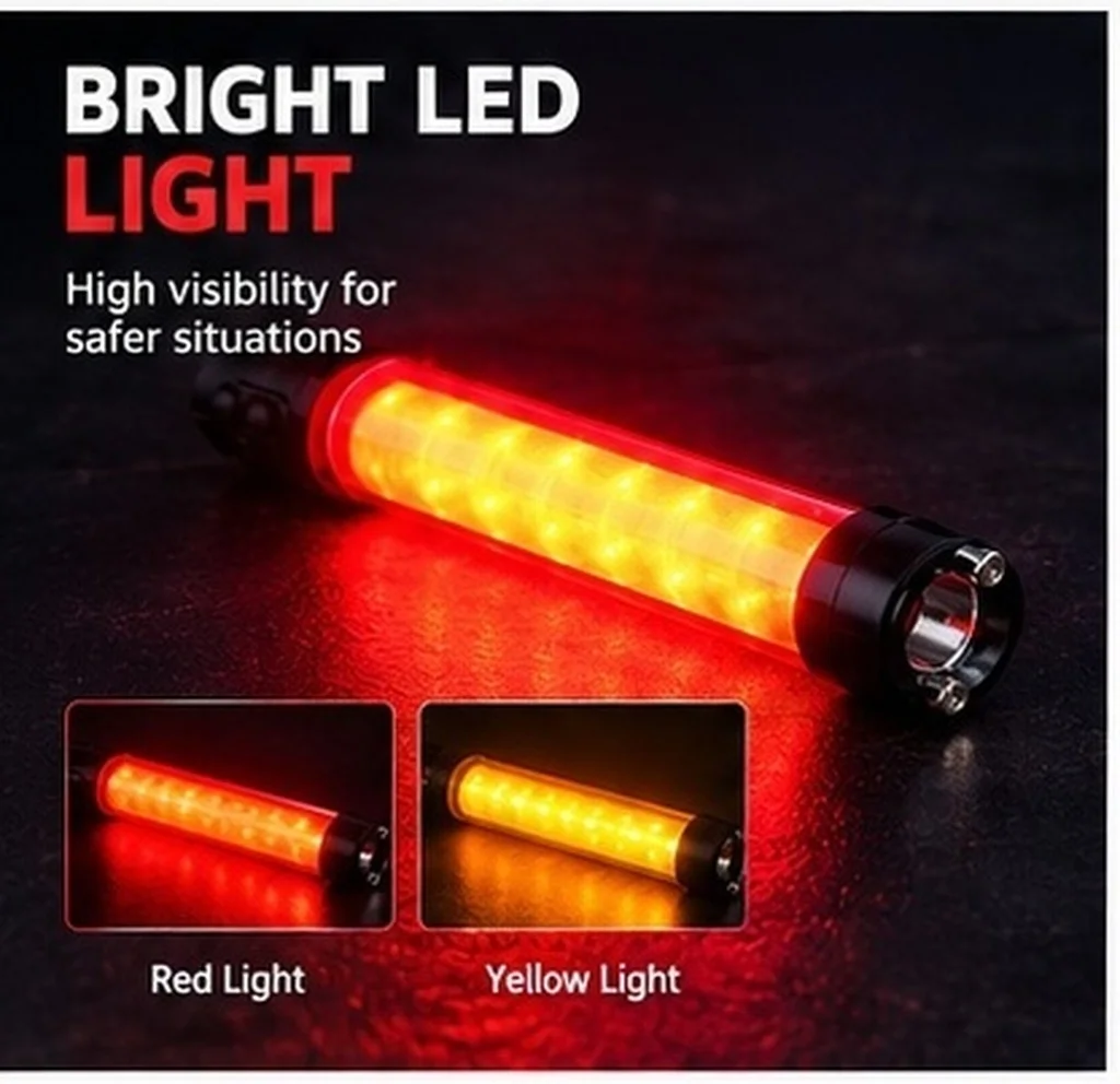 LED Beacon Stick, Super Bright Emergency Safety Signal for Roadside, Camping, Hiking, Fishing – Magnetic Hook