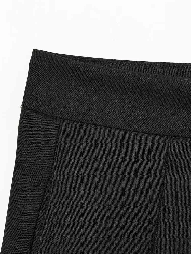 النمط الأوروبي والأمريكي الخريف أزياء جديدة ملابس نسائية بسيطة منتصف الخصر تنوعا أنيقة نسخة بالون بنطلون