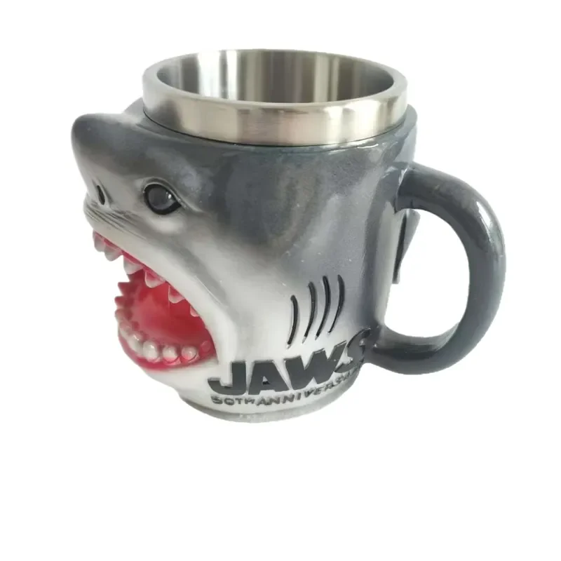 Cute Shark Resin Cup Desktop Ornament Novelty Home Decor Craft for Office Desk Shelf Display Unique Figurine Gift