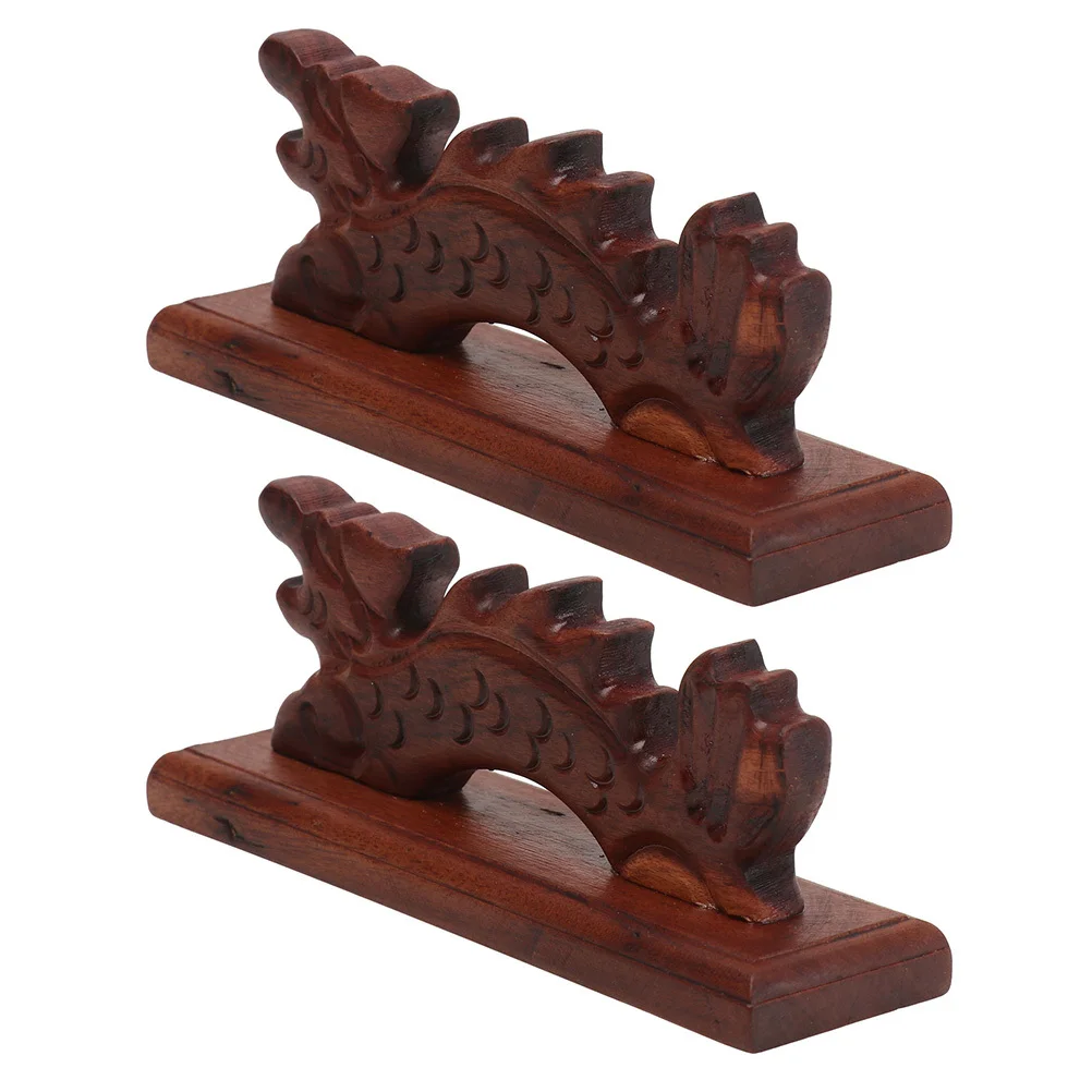 

2Pcs Chinese Calligraphy Brush Holder with Dragon Design Solid Wood Writing Brush Stand for Painting Calligraphy Pen Storage