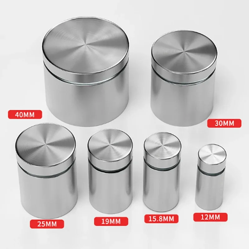 4-36 個広告ネイルガラスファスナー直径 12 ミリメートル-19 ミリメートルステンレス鋼ネジ広告ブラケットネイル固定ネジハードウェア